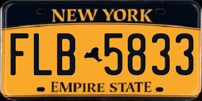 NY license plate FLB5833