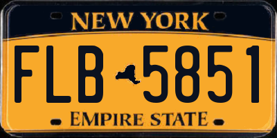 NY license plate FLB5851