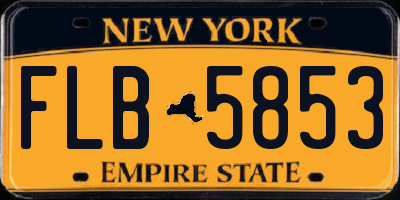 NY license plate FLB5853
