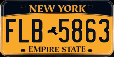NY license plate FLB5863