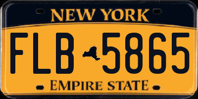 NY license plate FLB5865