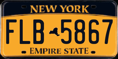NY license plate FLB5867