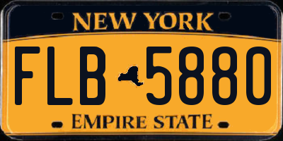 NY license plate FLB5880