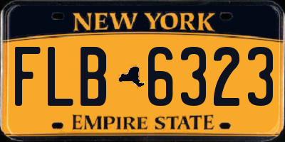NY license plate FLB6323