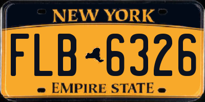 NY license plate FLB6326