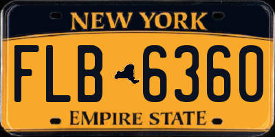 NY license plate FLB6360