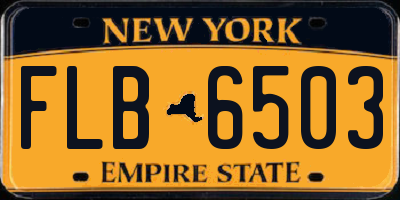 NY license plate FLB6503