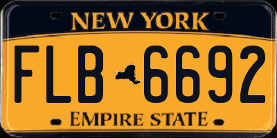 NY license plate FLB6692