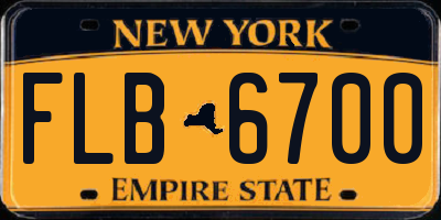 NY license plate FLB6700