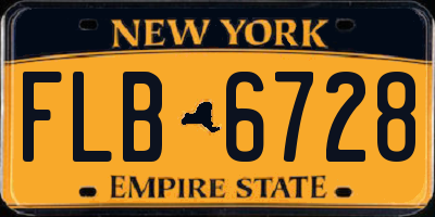 NY license plate FLB6728