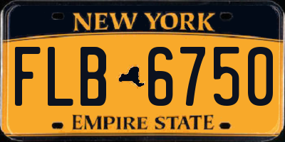 NY license plate FLB6750