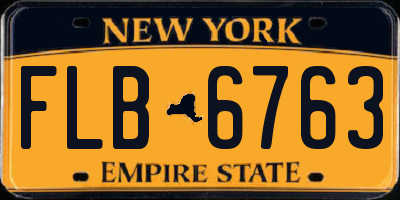 NY license plate FLB6763