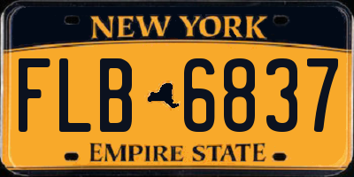 NY license plate FLB6837