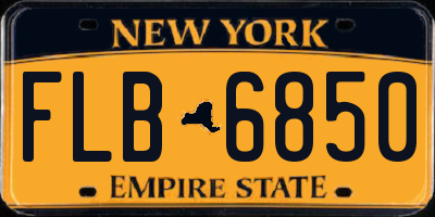 NY license plate FLB6850