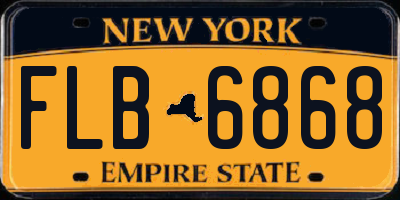 NY license plate FLB6868