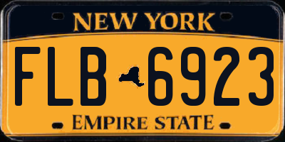 NY license plate FLB6923