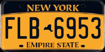 NY license plate FLB6953