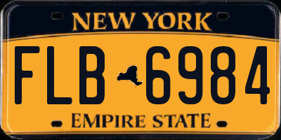 NY license plate FLB6984