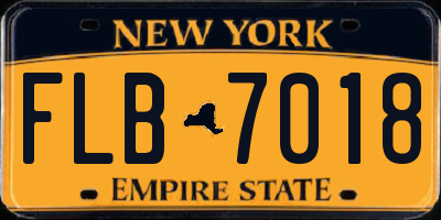 NY license plate FLB7018