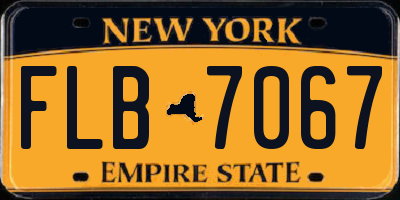 NY license plate FLB7067