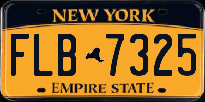 NY license plate FLB7325