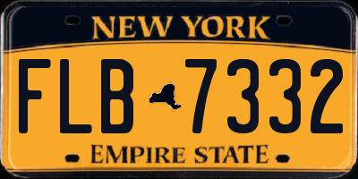 NY license plate FLB7332