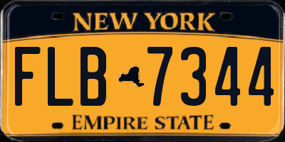 NY license plate FLB7344