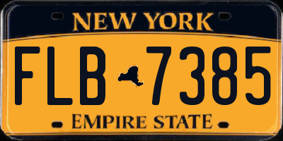 NY license plate FLB7385
