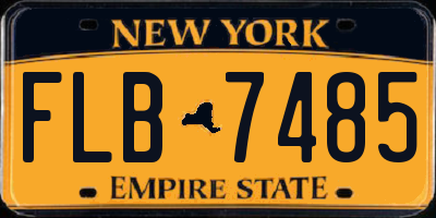 NY license plate FLB7485