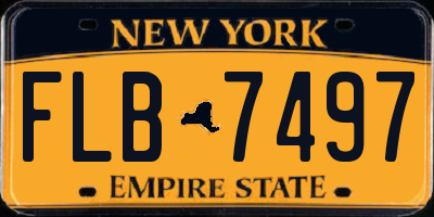NY license plate FLB7497