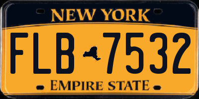 NY license plate FLB7532