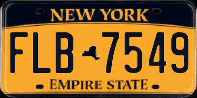 NY license plate FLB7549