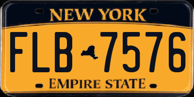 NY license plate FLB7576