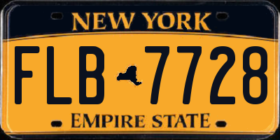 NY license plate FLB7728