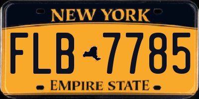 NY license plate FLB7785