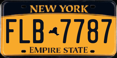 NY license plate FLB7787