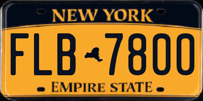 NY license plate FLB7800