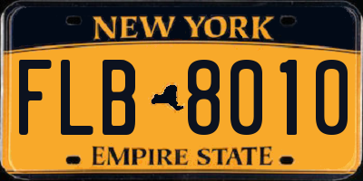NY license plate FLB8010