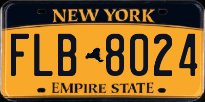 NY license plate FLB8024