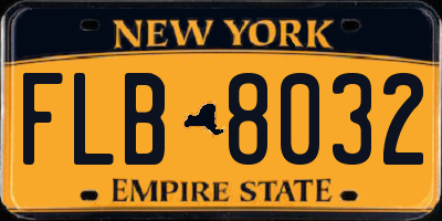 NY license plate FLB8032