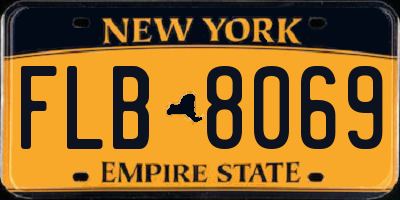 NY license plate FLB8069