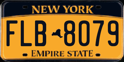 NY license plate FLB8079