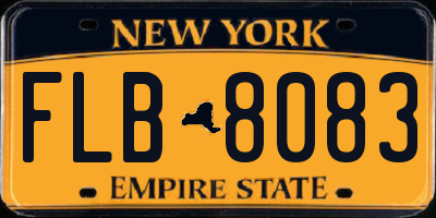 NY license plate FLB8083