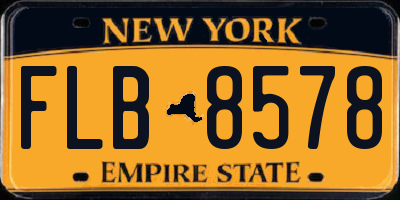NY license plate FLB8578