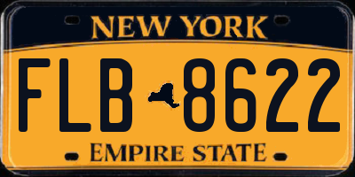 NY license plate FLB8622