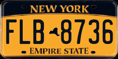 NY license plate FLB8736