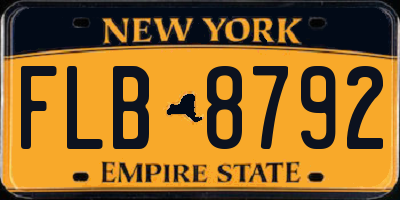 NY license plate FLB8792