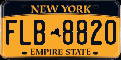 NY license plate FLB8820
