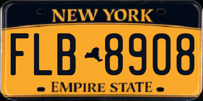 NY license plate FLB8908