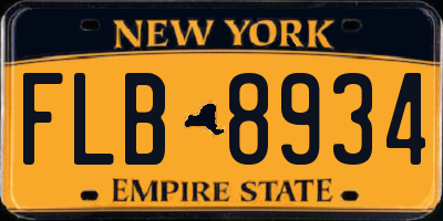NY license plate FLB8934